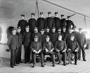 William Cramp And Sons Prints: U.S.S. New York, Capt. Chadwick and officers