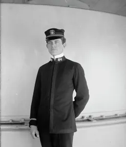 William Cramp And Sons Prints: U.S.S. New York, Ensign Castleman, between 1893 and 1901. Creator: William H. Jackson