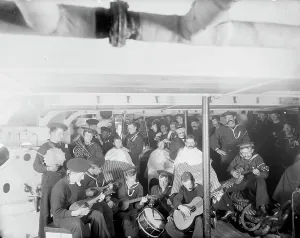 Hart Edward H Prints: U.S.S. New York, evening amusements, between 1893 and 1901. Creator: Edward H Hart