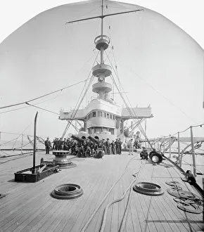 Crows Nest Prints: U.S.S. New York, forecastle deck, between 1893 and 1901. Creator: William H. Jackson