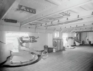 William Cramp And Sons Prints: U.S.S. New York, forward gun deck, between 1893 and 1901. Creator: William H. Jackson