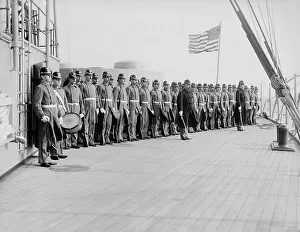 William Cramp And Sons Prints: U.S.S. New York, marine guard, between 1893 and 1901. Creator: William H. Jackson