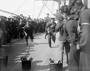 Potatoes Prints: U.S.S. New York, spud race, anniversary of Santiago, 1899 July 3. Creator: Unknown