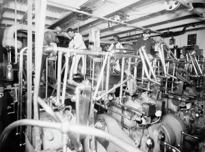 William Cramp And Sons Prints: U.S.S. Newark, engine room, between 1891 and 1901. Creator: William H. Jackson