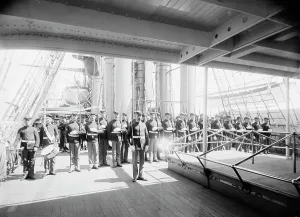 Crewmen Prints: U.S.S. Newark, marine guard, between 1891 and 1901. Creator: Unknown