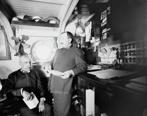 U.S.S. Newark, Paymaster Wright and clerk Gressitt, between 1891 and 1901. Creator: Unknown
