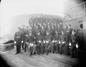Crewmen Prints: U.S.S. Oregon, Capt. Barker and officers, between 1896 and 1901. Creator: Unknown