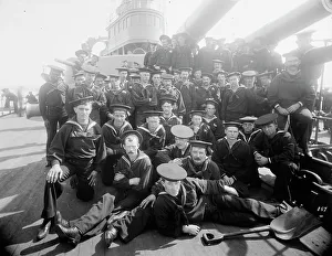 Pre Dreadnought Prints: U.S.S. Oregon, engineer force, between 1896 and 1901. Creator: William H. Jackson
