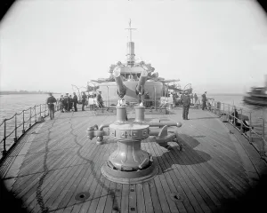 Pre Dreadnought Prints: U.S.S. Oregon, quarter deck, between 1896 and 1901. Creator: William H. Jackson