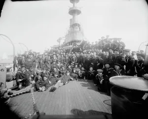 Crewmen Prints: U.S.S. Oregon, ship's company, between 1896 and 1901. Creator: Unknown