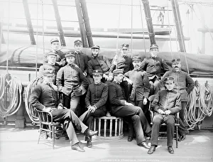 Training Ship Prints: U.S.S. Pensacola, junior officers, between 1890 and 1901. Creator: Edward H Hart