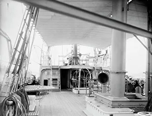 Gunboat Prints: U.S.S. Petrel, quarter deck, between 1889 and 1901. Creator: William H. Jackson