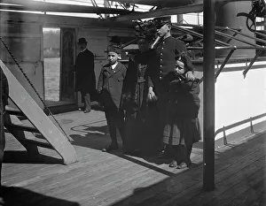 Dry Plate Negative Prints: U.S.S. Raleigh, a visit from the family, between 1894 and 1901. Creator: Unknown