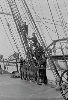Dry Plate Negative Prints: U.S.S. Richmond, stand by to lay aloft