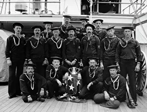 Dry Plate Negative Prints: U.S.S. San Francisco, a group of sailors, between 1890 and 1901. Creator: Unknown