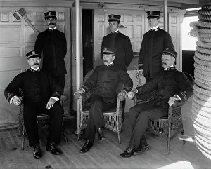 Dry Plate Negative Prints: U.S.S. Vixen, Capt. and officers, between 1890 and 1901. Creator: Unknown