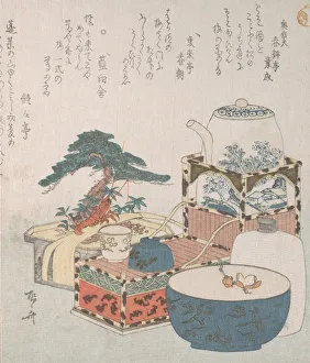 Nephropidae Prints: Utensils with Decorations for the New Year, 19th century. 19th century. Creator: Shinsai
