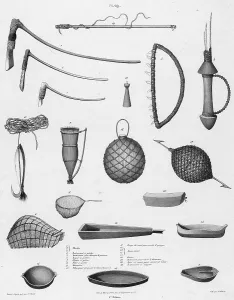 South Sea Islander Prints: Utensils of the inhabitants of the Caroline Islands