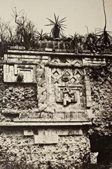 Charnay Gallery: Uxmal, Indian Bas Relief, Nuns Palace (Uxmal, Bas Relief de l Indien