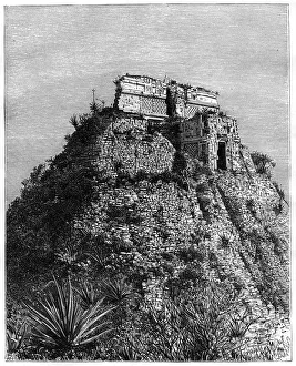 Maya Prints: Uxmal, Pre-Columbian ruined city of the Mayan civilization