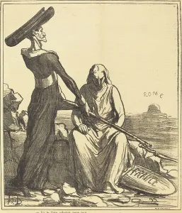 Newsprint Prints: Va te faire achever pour moi, 1871. Creator: Honore Daumier
