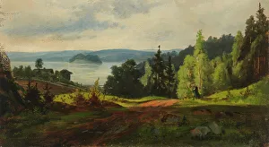 Knulson Johan Prints: Vaara and lake view, 1870-1879. Creator: Johan Knutson
