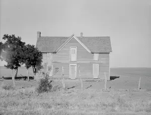 Mechanisation Prints: Vacant farmhouse in area of mechanization and drought near Olustee