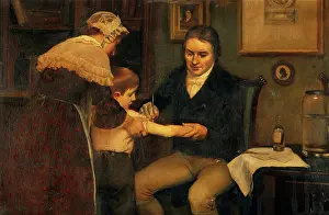 Immunology Prints: Vaccination: Dr Jenner performing his first vaccination