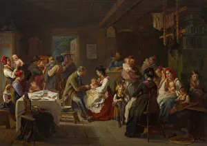 A vaccination against smallpox in the countryside, 1868