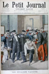 Vaccination Prints: Vaccinations of the old soldiers, Paris, 1900. Artist: Eugene Damblans