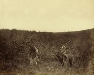 Vagabond Prints: A Vagrant under Rural Guard, 1891. Creator: Aleksei Kuznetsov