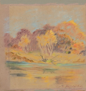 Hazy Prints: At the Vah River, 1950. Creator: Bedrich Hoffstadter