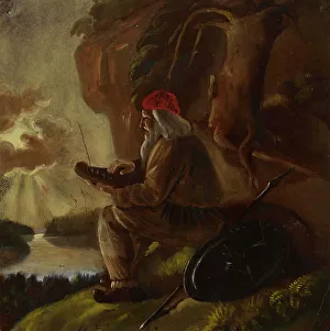 Anders Ekman Prints: Väinämöinen, 1852. Creator: Karl Anders Ekman