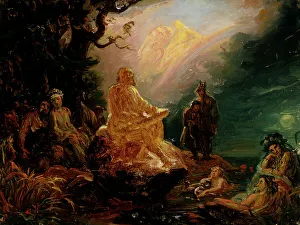 Robert Wilhelm Ekman Prints: Väinämöinen's playing, sketch. Creator: Robert Wilhelm Ekman