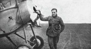 Airman Prints: Un vainqueur; Jean Navarre, alors adjudant, devant son appareil, 1916. Creator: Unknown