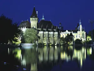 Republic Of Hungary Prints: Vajdahunyad castle in the city park, Budapest, Hungary