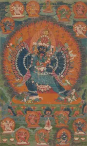 Embracing Prints: Vajrabhairava with His Consort Vajravetali, 18th century. Creator: Unknown