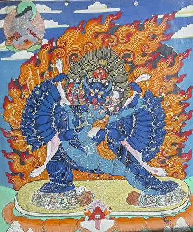 Buddhist Tantras Collection: Vajrabhairava (Thangka), 19th century