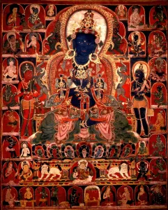 Enlightenment Prints: Vajradhara with Mahasiddhas, c1400. Creator: Unknown