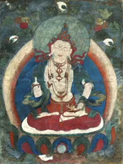 Tanka Collection: Vajrasattva, Early 19th century. Artist: Tibetan culture