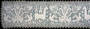 Valance Prints: Valance (Needlework), Italy, 1650 / 1700 (edging: 20th century). Creator: Unknown