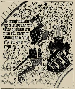 Valdemar Atterdag. (After wall painting in the St. Peters Church in Naestved)
