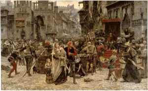 Valdemar Atterdag Holding Visby to Ransom, 1361, 1882. Artist: Hellqvist, Carl Gustaf (1851-1890)