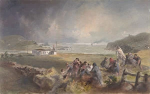 Cyrus West Gallery: Valentia, Ireland, from the Harbor, Opposite Knight s-town, at the Period of Laying