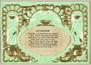 Affection Gallery: Valentine Affection (valentine), 1855 / 60. Creator: Thomas Wood
