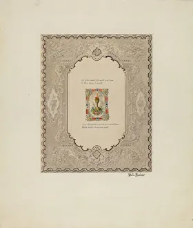 Mosher Stella Prints: Valentine, c. 1941. Creator: Stella Mosher