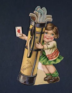 Envelope Gallery: Valentine card with golfing theme, American, c1930s