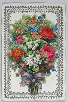 St Valentines Day Prints: Valentine - Mechanical bouquet, holidays, wedding, ca. 1875. ca. 1875. Creator: Anon