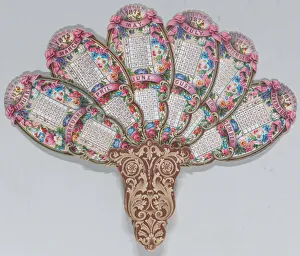 Valentine - Mechanical - elaborate fan dated 1875, 1875. 1875. Creator: Anon Valentine - Mechanical - elaborate fan dated 1875, 1875. 1875. Creator: Anon