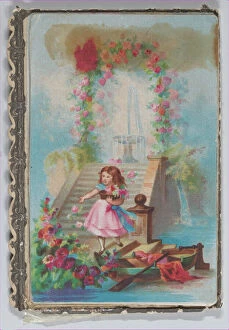 Stairs Collection: Valentine - Mechanical -- four layers, merrymaking, ca. 1875. ca. 1875. Creator: Anon